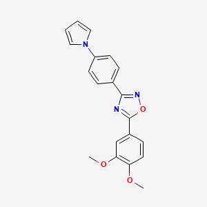 molecular formula C20H17N3O3 B6066072 5-(3,4-dimethoxyphenyl)-3-[4-(1H-pyrrol-1-yl)phenyl]-1,2,4-oxadiazole 