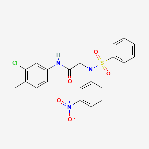 molecular formula C21H18ClN3O5S B6066091 N~1~-(3-chloro-4-methylphenyl)-N~2~-(3-nitrophenyl)-N~2~-(phenylsulfonyl)glycinamide 