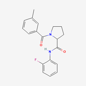 N-(2-fluorophenyl)-1-(3-methylbenzoyl)prolinamide