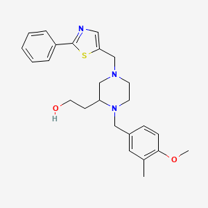 2-{1-(4-methoxy-3-methylbenzyl)-4-[(2-phenyl-1,3-thiazol-5-yl)methyl]-2-piperazinyl}ethanol