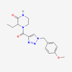 3-ethyl-4-{[1-(4-methoxybenzyl)-1H-1,2,3-triazol-4-yl]carbonyl}-2-piperazinone