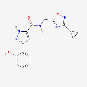 N-[(3-cyclopropyl-1,2,4-oxadiazol-5-yl)methyl]-3-(2-hydroxyphenyl)-N-methyl-1H-pyrazole-5-carboxamide