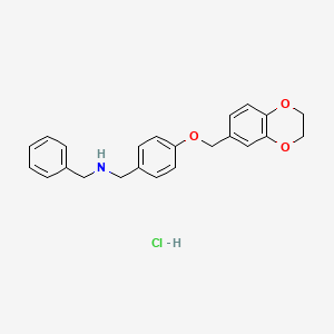 N-benzyl-1-[4-(2,3-dihydro-1,4-benzodioxin-6-ylmethoxy)phenyl]methanamine hydrochloride