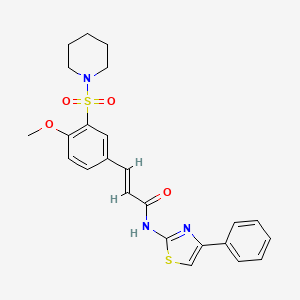 3-[4-methoxy-3-(1-piperidinylsulfonyl)phenyl]-N-(4-phenyl-1,3-thiazol-2-yl)acrylamide