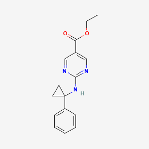B606620 2-(1-Phenyl-cyclopropylamino)-pyrimidine-5-carboxylic acid ethyl ester CAS No. 1598426-03-9