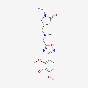 molecular formula C20H28N4O5 B6066214 1-ethyl-4-[(methyl{[3-(2,3,4-trimethoxyphenyl)-1,2,4-oxadiazol-5-yl]methyl}amino)methyl]-2-pyrrolidinone 