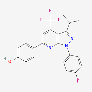 4-[1-(4-fluorophenyl)-3-isopropyl-4-(trifluoromethyl)-1H-pyrazolo[3,4-b]pyridin-6-yl]phenol