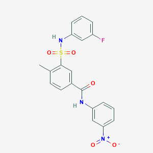 3-[(3-fluorophenyl)sulfamoyl]-4-methyl-N-(3-nitrophenyl)benzamide