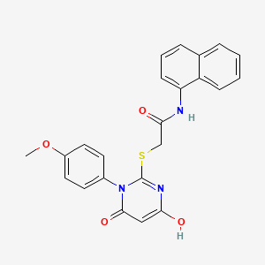 2-{[4-hydroxy-1-(4-methoxyphenyl)-6-oxo-1,6-dihydro-2-pyrimidinyl]thio}-N-1-naphthylacetamide