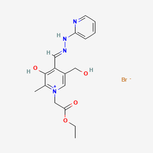 B606628 Pyridinium, 1-(2-ethoxy-2-oxoethyl)-3-hydroxy-5-(hydroxymethyl)-2-methyl-4-((2-pyridinylhydrazono)methyl)-, bromide CAS No. 124076-31-9
