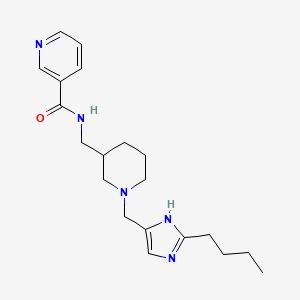 molecular formula C20H29N5O B6066292 N-({1-[(2-butyl-1H-imidazol-4-yl)methyl]-3-piperidinyl}methyl)nicotinamide 