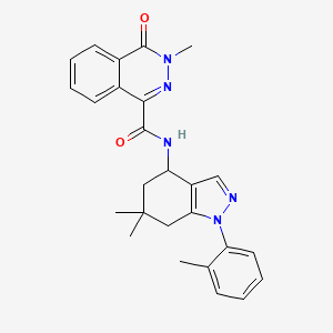 molecular formula C26H27N5O2 B6066295 N-[6,6-dimethyl-1-(2-methylphenyl)-4,5,6,7-tetrahydro-1H-indazol-4-yl]-3-methyl-4-oxo-3,4-dihydro-1-phthalazinecarboxamide 