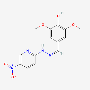 2,6-dimethoxy-4-[(Z)-[(5-nitropyridin-2-yl)hydrazinylidene]methyl]phenol