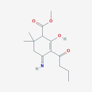 molecular formula C14H21NO4 B6066332 methyl 4-amino-3-butyryl-6,6-dimethyl-2-oxo-3-cyclohexene-1-carboxylate 