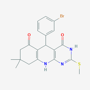 5-(3-bromophenyl)-8,8-dimethyl-2-(methylthio)-5,8,9,10-tetrahydropyrimido[4,5-b]quinoline-4,6(3H,7H)-dione