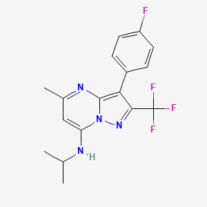 molecular formula C17H16F4N4 B6066360 3-(4-fluorophenyl)-N-isopropyl-5-methyl-2-(trifluoromethyl)pyrazolo[1,5-a]pyrimidin-7-amine 