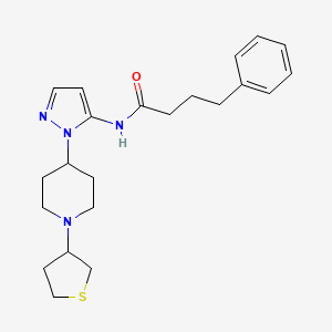 molecular formula C22H30N4OS B6066375 4-phenyl-N-{1-[1-(tetrahydro-3-thienyl)-4-piperidinyl]-1H-pyrazol-5-yl}butanamide 