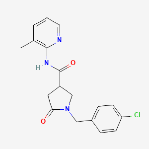 molecular formula C18H18ClN3O2 B6066380 1-(4-chlorobenzyl)-N-(3-methyl-2-pyridinyl)-5-oxo-3-pyrrolidinecarboxamide 