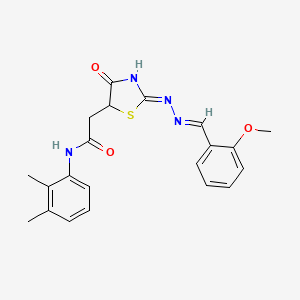 N-(2,3-dimethylphenyl)-2-[(2Z)-2-[(E)-(2-methoxyphenyl)methylidenehydrazinylidene]-4-oxo-1,3-thiazolidin-5-yl]acetamide