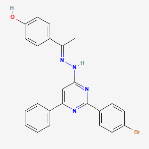 molecular formula C24H19BrN4O B6066400 1-(4-hydroxyphenyl)ethanone [2-(4-bromophenyl)-6-phenyl-4-pyrimidinyl]hydrazone 