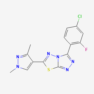 3-(4-chloro-2-fluorophenyl)-6-(1,3-dimethyl-1H-pyrazol-4-yl)[1,2,4]triazolo[3,4-b][1,3,4]thiadiazole