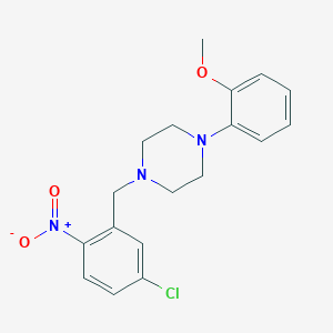 molecular formula C18H20ClN3O3 B6066452 1-(5-chloro-2-nitrobenzyl)-4-(2-methoxyphenyl)piperazine 