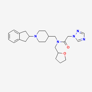 N-{[1-(2,3-dihydro-1H-inden-2-yl)-4-piperidinyl]methyl}-N-(tetrahydro-2-furanylmethyl)-2-(1H-1,2,4-triazol-1-yl)acetamide