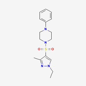 molecular formula C16H22N4O2S B6066473 1-[(1-ethyl-3-methyl-1H-pyrazol-4-yl)sulfonyl]-4-phenylpiperazine 