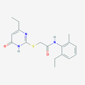 molecular formula C17H21N3O2S B6066474 N-(2-ethyl-6-methylphenyl)-2-[(4-ethyl-6-oxo-1,6-dihydro-2-pyrimidinyl)thio]acetamide 