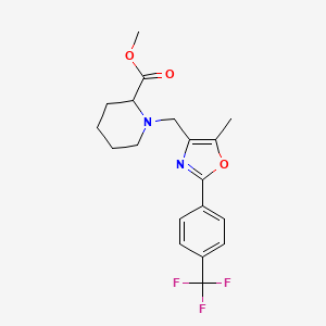 molecular formula C19H21F3N2O3 B6066482 methyl 1-({5-methyl-2-[4-(trifluoromethyl)phenyl]-1,3-oxazol-4-yl}methyl)-2-piperidinecarboxylate 