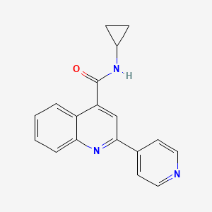 molecular formula C18H15N3O B6066488 N-cyclopropyl-2-(4-pyridinyl)-4-quinolinecarboxamide 