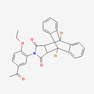 17-(5-acetyl-2-ethoxyphenyl)-1,8-dibromo-17-azapentacyclo[6.6.5.0~2,7~.0~9,14~.0~15,19~]nonadeca-2,4,6,9,11,13-hexaene-16,18-dione