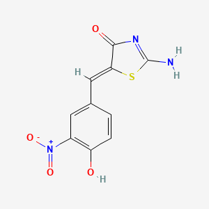 (5Z)-2-amino-5-[(4-hydroxy-3-nitrophenyl)methylidene]-1,3-thiazol-4-one