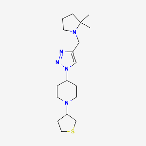 4-{4-[(2,2-dimethyl-1-pyrrolidinyl)methyl]-1H-1,2,3-triazol-1-yl}-1-(tetrahydro-3-thienyl)piperidine bis(trifluoroacetate)