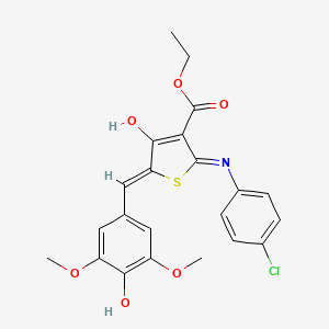 ethyl 2-[(4-chlorophenyl)amino]-5-(4-hydroxy-3,5-dimethoxybenzylidene)-4-oxo-4,5-dihydro-3-thiophenecarboxylate