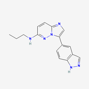 molecular formula C16H16N6 B606661 3-(1H-indazol-5-yl)-N-propylimidazo[1,2-b]pyridazin-6-amine CAS No. 1333377-65-3
