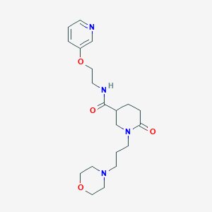 molecular formula C20H30N4O4 B6066612 1-[3-(4-morpholinyl)propyl]-6-oxo-N-[2-(3-pyridinyloxy)ethyl]-3-piperidinecarboxamide 