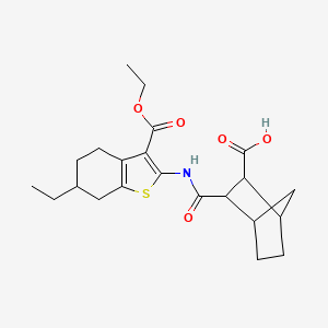 3-{[3-(Ethoxycarbonyl)-6-ethyl-4,5,6,7-tetrahydro-1-benzothiophen-2-yl]carbamoyl}bicyclo[2.2.1]heptane-2-carboxylic acid