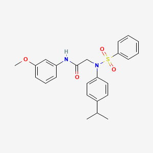 N~2~-(Benzenesulfonyl)-N-(3-methoxyphenyl)-N~2~-[4-(propan-2-yl)phenyl]glycinamide