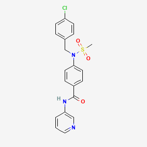 molecular formula C20H18ClN3O3S B6066639 4-[(4-chlorobenzyl)(methylsulfonyl)amino]-N-3-pyridinylbenzamide 