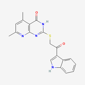 molecular formula C19H16N4O2S B6066661 2-[(4-hydroxy-5,7-dimethylpyrido[2,3-d]pyrimidin-2-yl)thio]-1-(1H-indol-3-yl)ethanone 