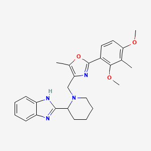 molecular formula C26H30N4O3 B6066676 2-(1-{[2-(2,4-dimethoxy-3-methylphenyl)-5-methyl-1,3-oxazol-4-yl]methyl}-2-piperidinyl)-1H-benzimidazole 