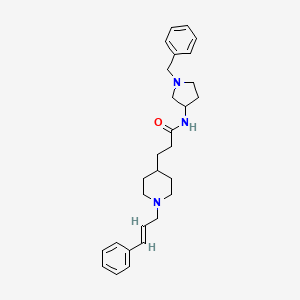 molecular formula C28H37N3O B6066688 N-(1-benzyl-3-pyrrolidinyl)-3-{1-[(2E)-3-phenyl-2-propen-1-yl]-4-piperidinyl}propanamide 