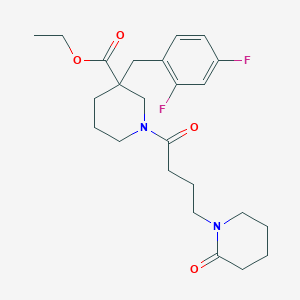 molecular formula C24H32F2N2O4 B6066696 ethyl 3-(2,4-difluorobenzyl)-1-[4-(2-oxo-1-piperidinyl)butanoyl]-3-piperidinecarboxylate 