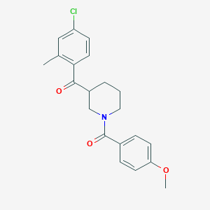 molecular formula C21H22ClNO3 B6066723 (4-chloro-2-methylphenyl)[1-(4-methoxybenzoyl)-3-piperidinyl]methanone 