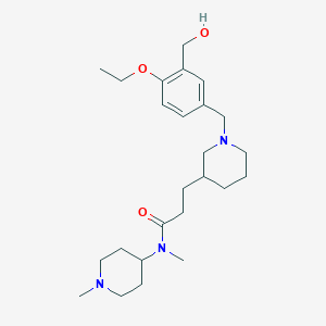 3-[1-[[4-ethoxy-3-(hydroxymethyl)phenyl]methyl]piperidin-3-yl]-N-methyl-N-(1-methylpiperidin-4-yl)propanamide