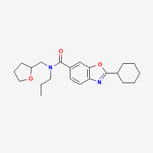 molecular formula C22H30N2O3 B6066731 2-cyclohexyl-N-propyl-N-(tetrahydro-2-furanylmethyl)-1,3-benzoxazole-6-carboxamide 