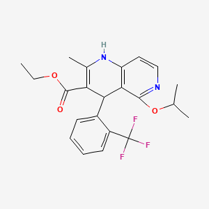 molecular formula C22H23F3N2O3 B606674 Ethyl 1,4-dihydro-5-isopropoxy-2-methyl-4-(2-trifluoromethylphenyl)-1,6-naphthyridine-3-carboxylate CAS No. 126661-07-2