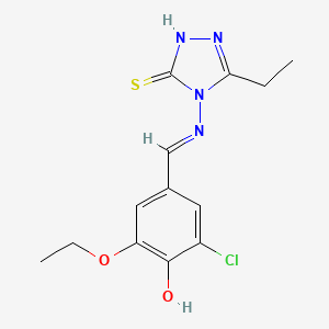 4-[(E)-(3-chloro-5-ethoxy-4-hydroxyphenyl)methylideneamino]-3-ethyl-1H-1,2,4-triazole-5-thione