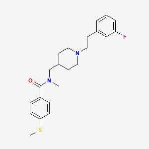 molecular formula C23H29FN2OS B6066797 N-({1-[2-(3-fluorophenyl)ethyl]-4-piperidinyl}methyl)-N-methyl-4-(methylthio)benzamide 